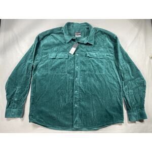 Original Use Men's Woodland Green Casual Corduroy Button-Down Regular Fit XXL